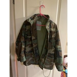 Vintage USGI M65 Field Jacket Woodland Camo Cold Weather Military Coat USA